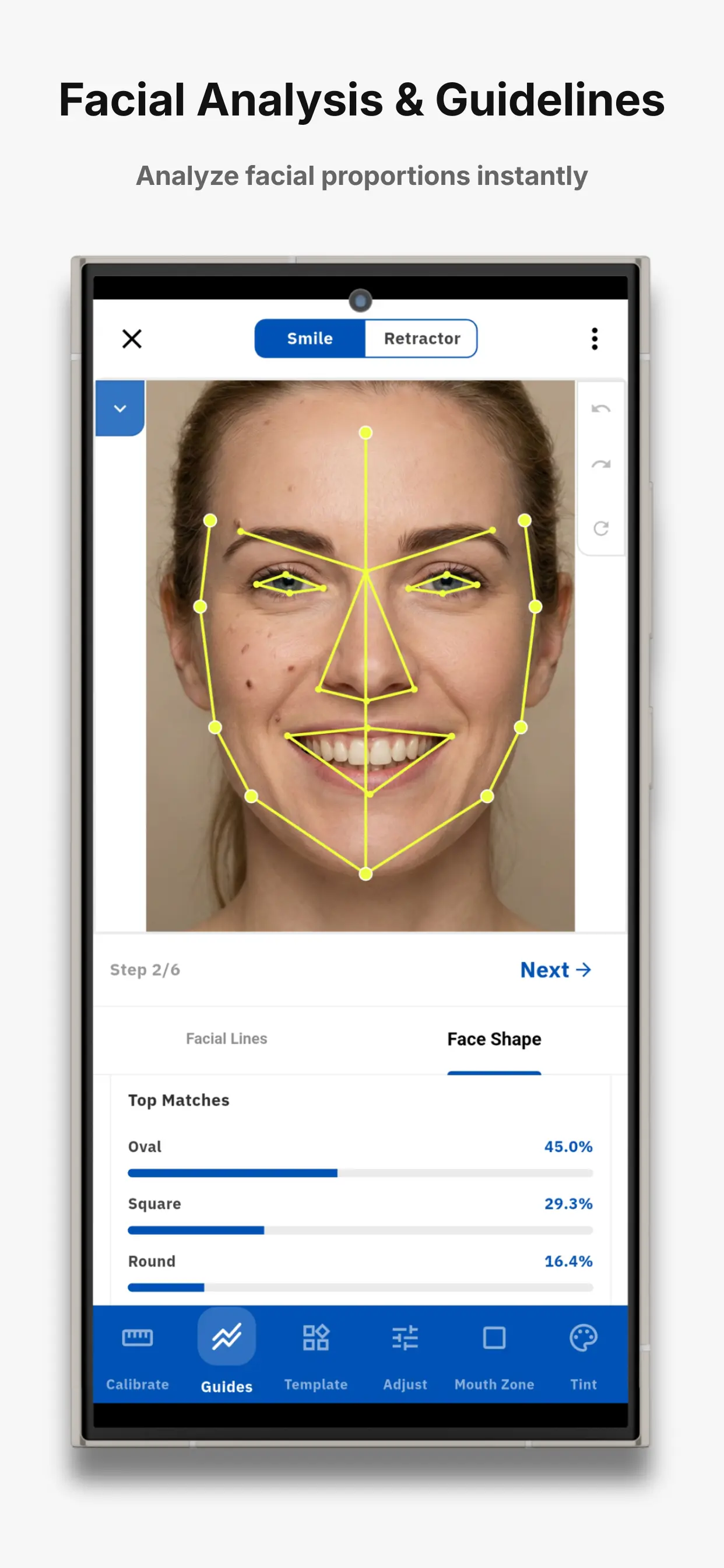 SmileX photo selection screen